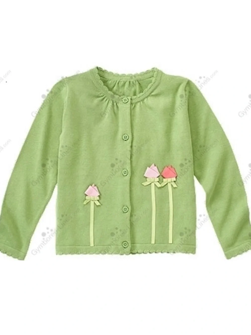 Gymboree Girls Tulip Garden Green Tulip Cardigan Sweater Size Small (5-6)